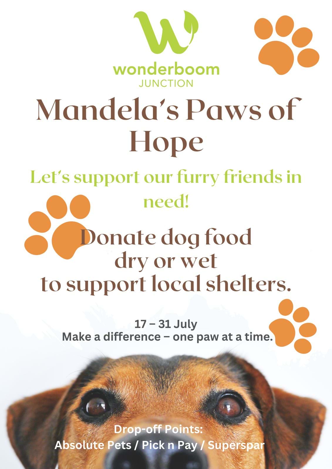 Mandela's Paws of Hope Pet Donations